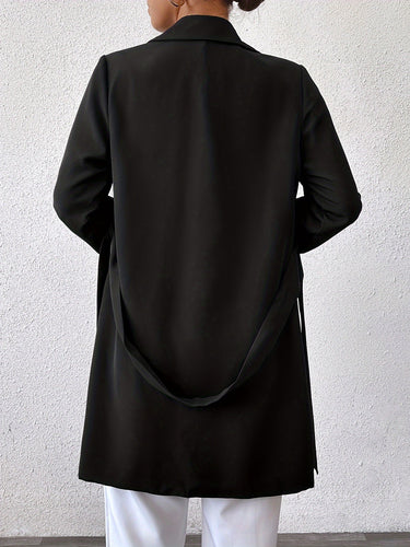 Amarae | Reversible long jacket with tie belt