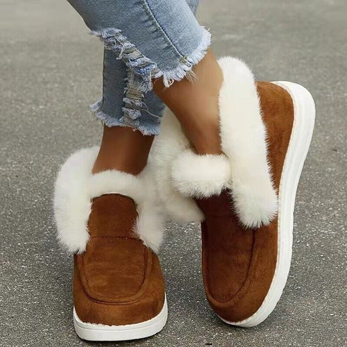 Amarae | Winter loafers - Slip-on suede loafers with fur lining