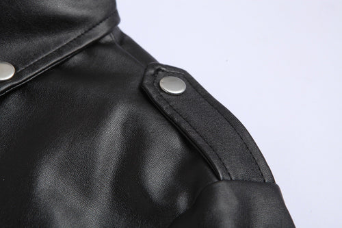 Amarae | Slim Fit Leather Motorcycle Jacket for Men with Stand-Up Collar