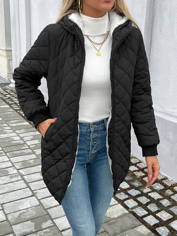 Amarae | Padded puffy jacket with zipper and faux fur lining