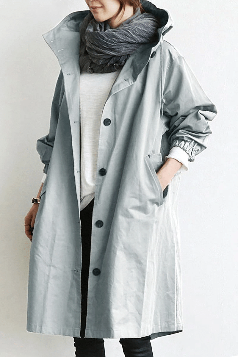 Amarae | The windbreaker with buttons and hood for women