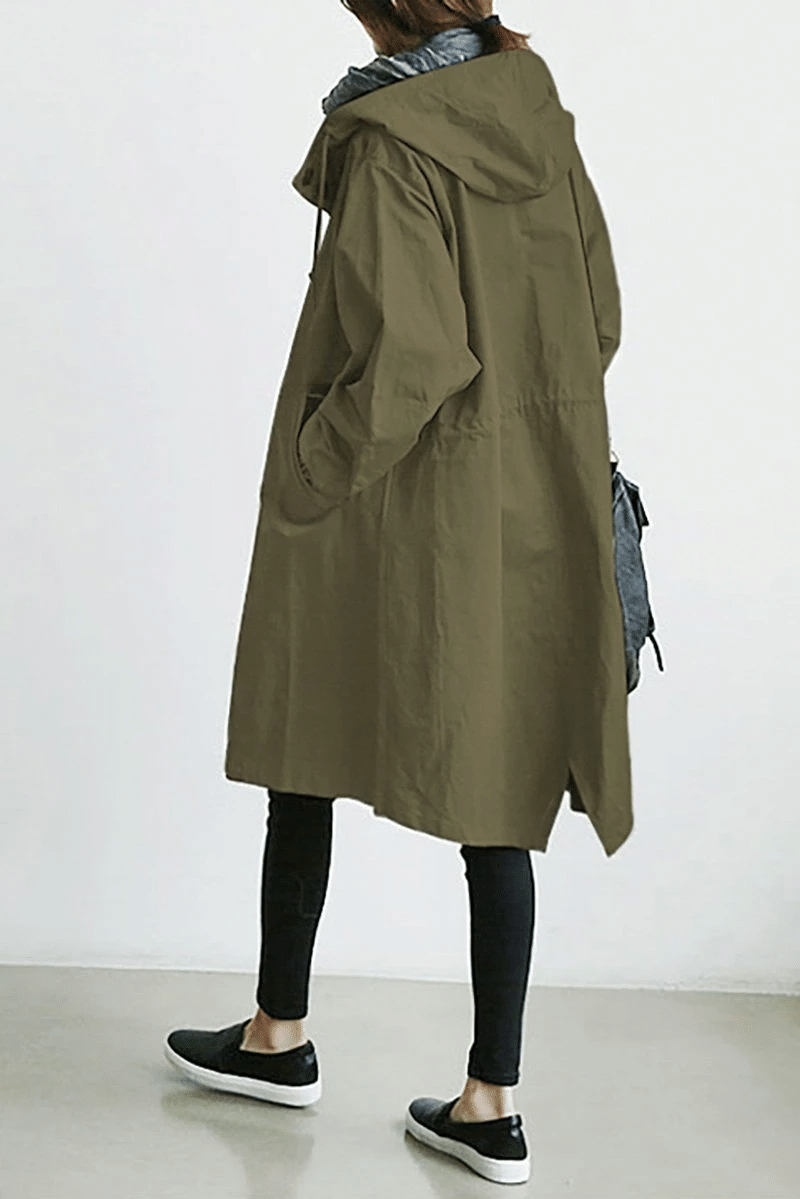 Amarae | The windbreaker with buttons and hood for women