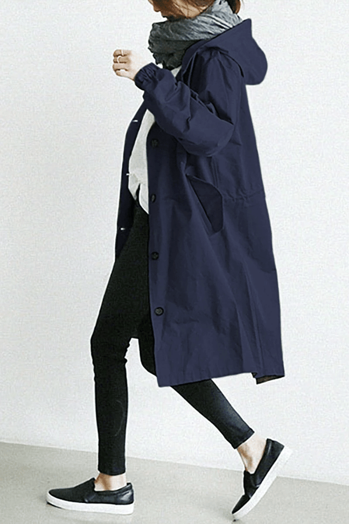 Amarae | The windbreaker with buttons and hood for women