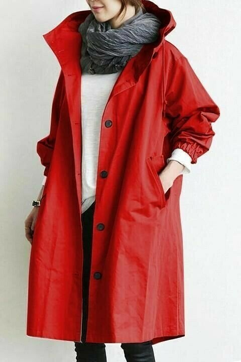 Amarae | The windbreaker with buttons and hood for women