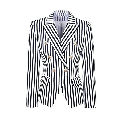 Amarae | Striped Blazer Women Casual Striped-Pinstripe