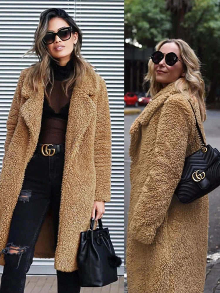 Lune London | Trendy Warm Long Teddy Jacket for Women