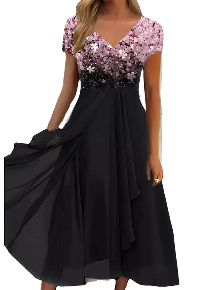 Lune London | Elegant Midi Dress with Floral Lace