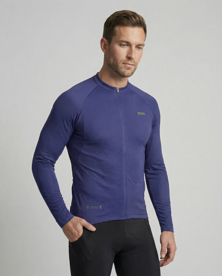 Long Sleeve Cycling Jersey with Back Pockets Men