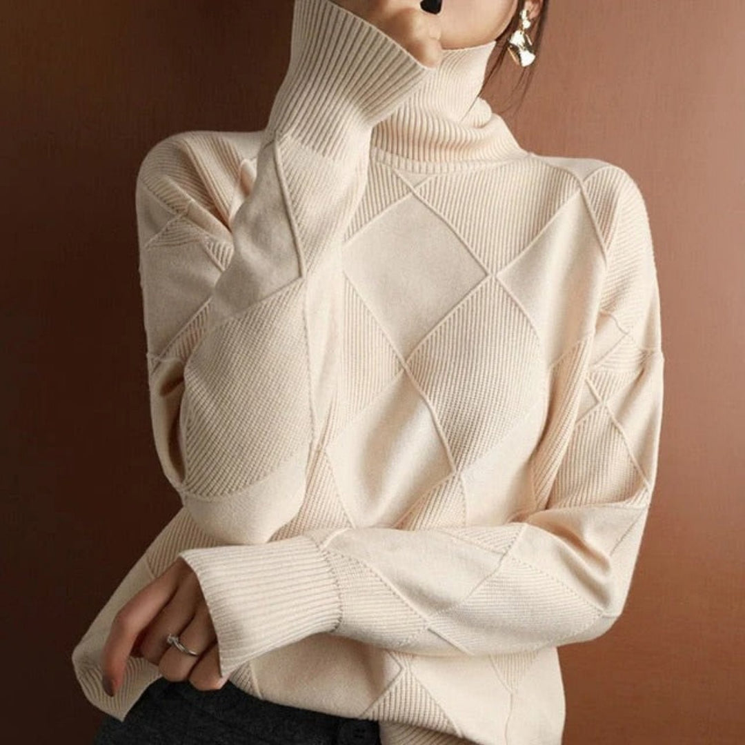 Lune London | Women's Cotton Turtleneck Pullover, Classic & Warm