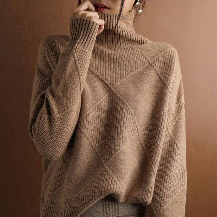 Lune London | Women's Cotton Turtleneck Pullover, Classic & Warm