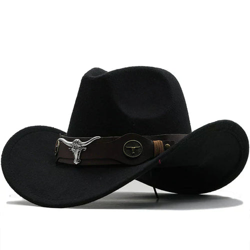 Amarae | Western-style felt hat with bull buckle band