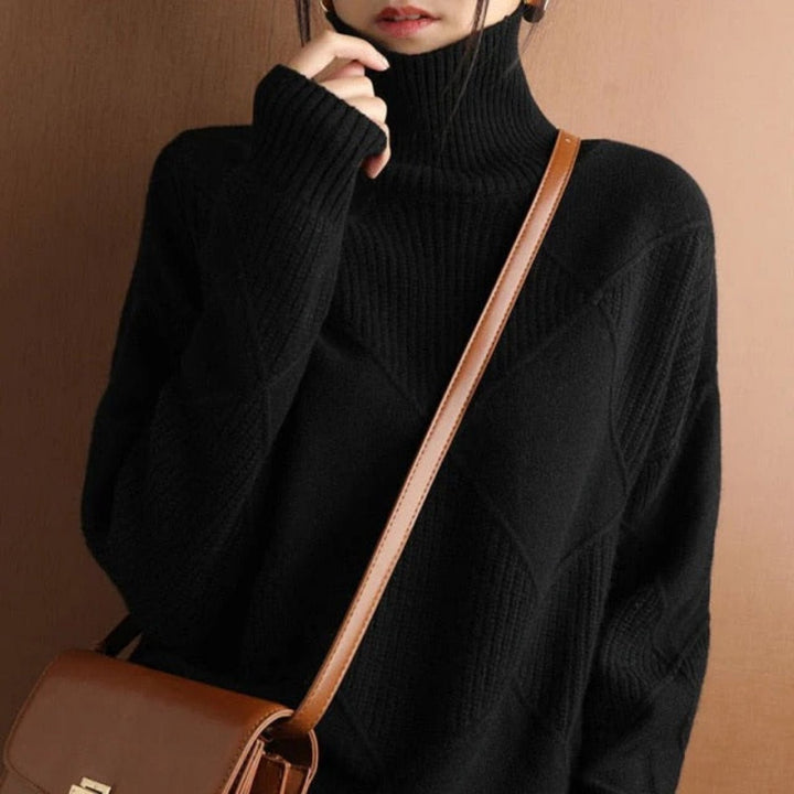 Lune London | Women's Cotton Turtleneck Pullover, Classic & Warm