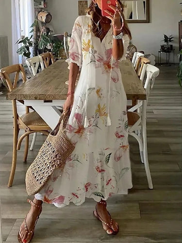 Amarae | Boho Flower Maxi Dress for Women