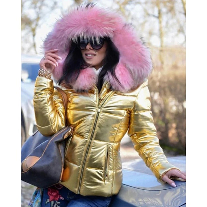 Amarae - Paris - Elegant jacket with faux fur lining, hood and collar