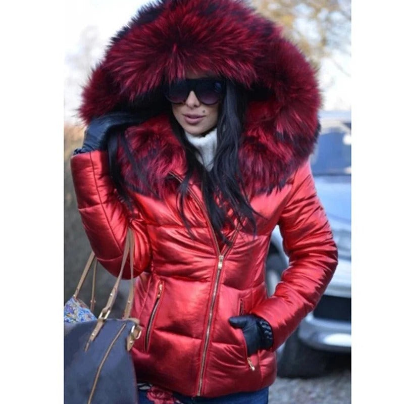 Amarae - Paris - Elegant jacket with faux fur lining, hood and collar