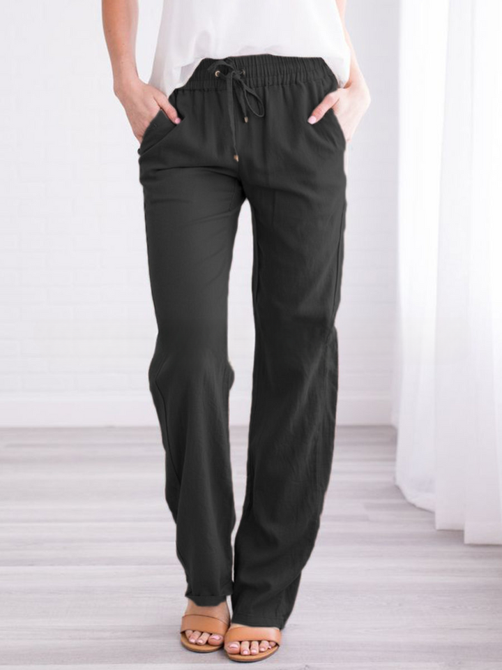 Chic and style - Lightweight and airy leisure pants with elastic waistband