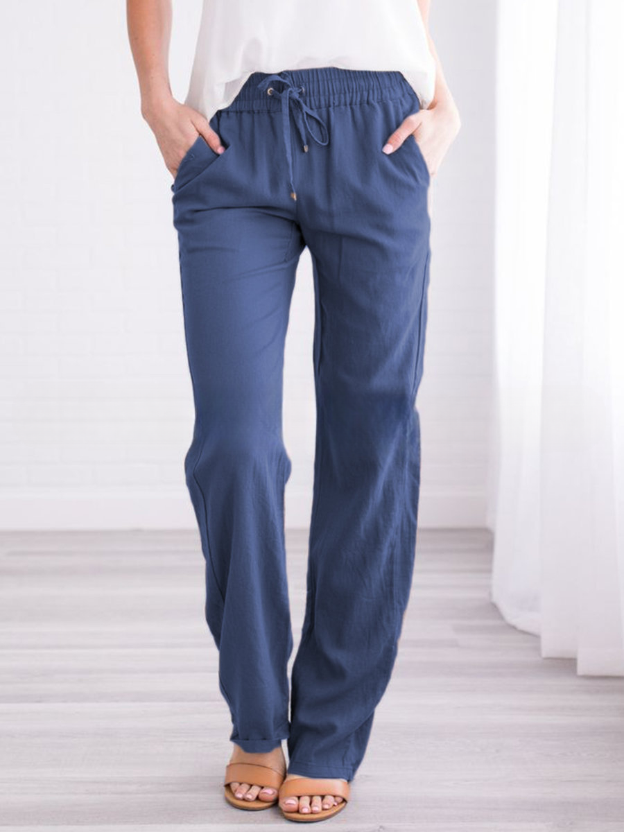 Chic and style - Lightweight and airy leisure pants with elastic waistband