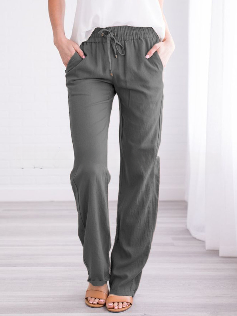 Lune London | Light Airy Casual Pants with Elastic Waistband