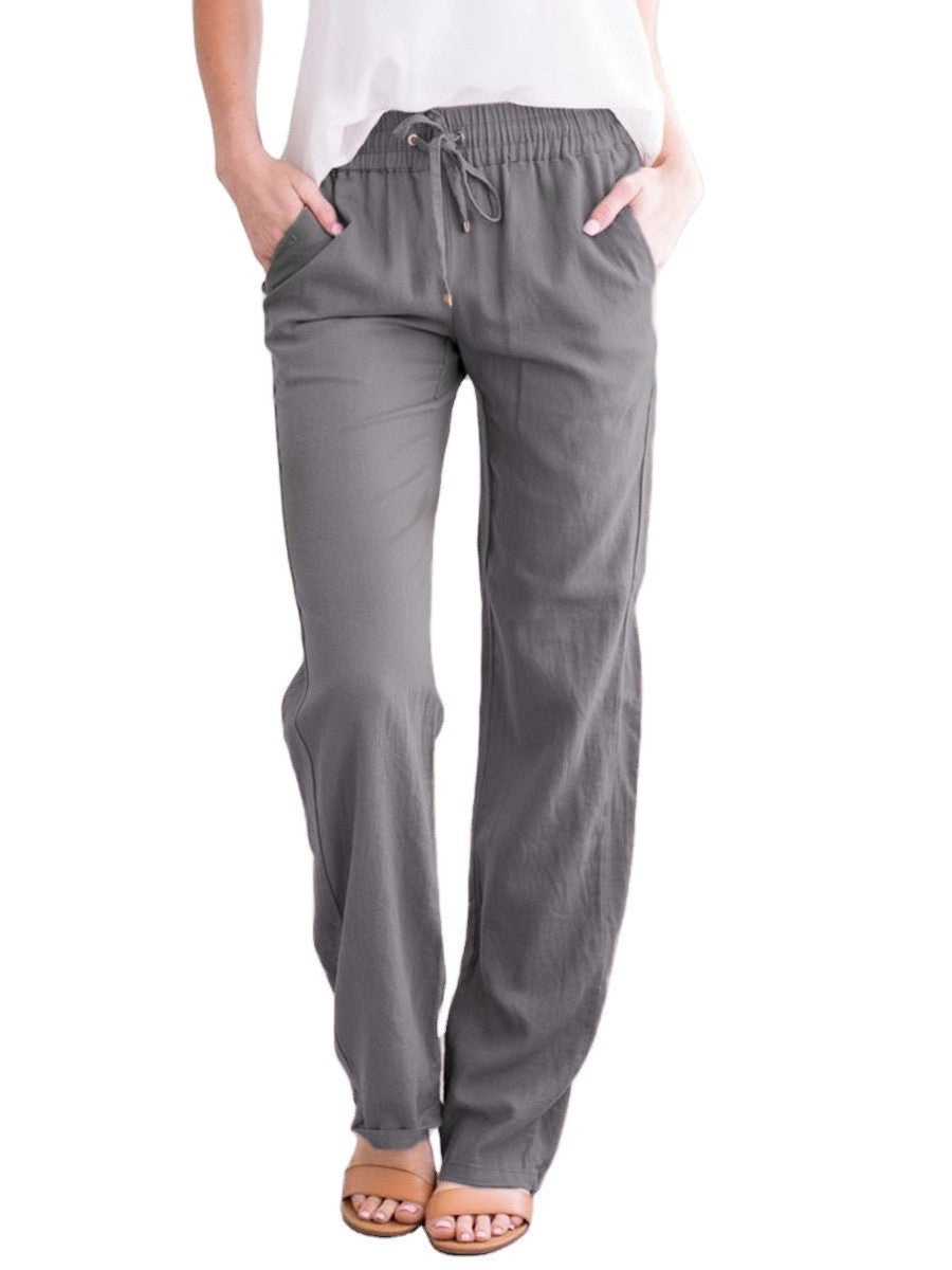 Chic and style - Lightweight and airy leisure pants with elastic waistband