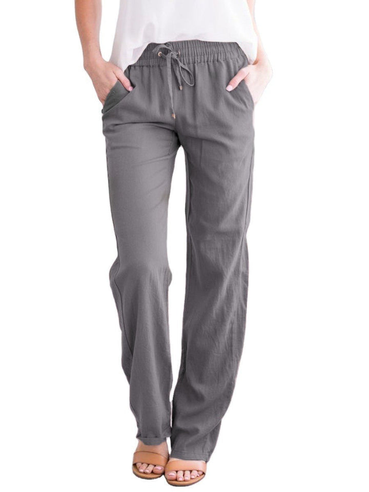 Chic and style - Lightweight and airy leisure pants with elastic waistband
