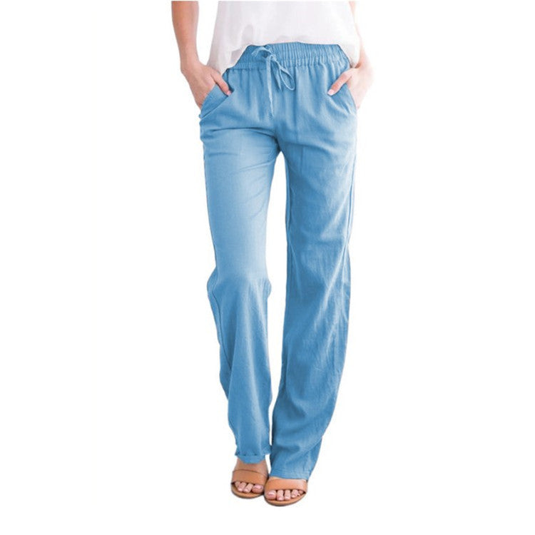 Chic and style - Lightweight and airy leisure pants with elastic waistband