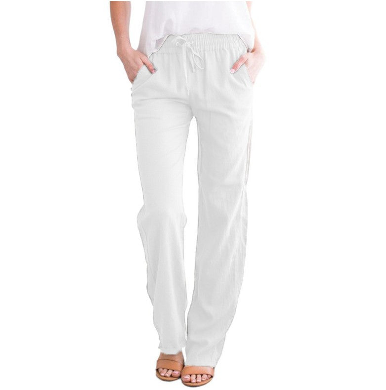 Chic and style - Lightweight and airy leisure pants with elastic waistband