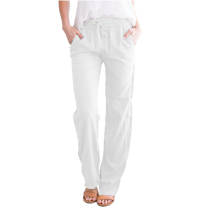 Chic and style - Lightweight and airy leisure pants with elastic waistband