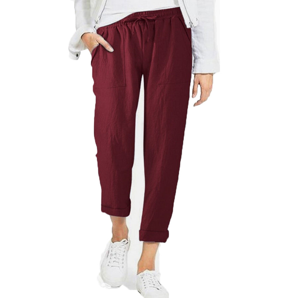 Chic and style - Lightweight and airy leisure pants with elastic waistband