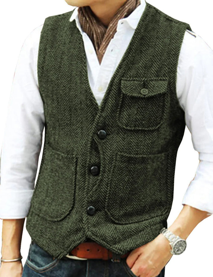 Lune London | Vintage Sleeveless Tweed Vest for Men