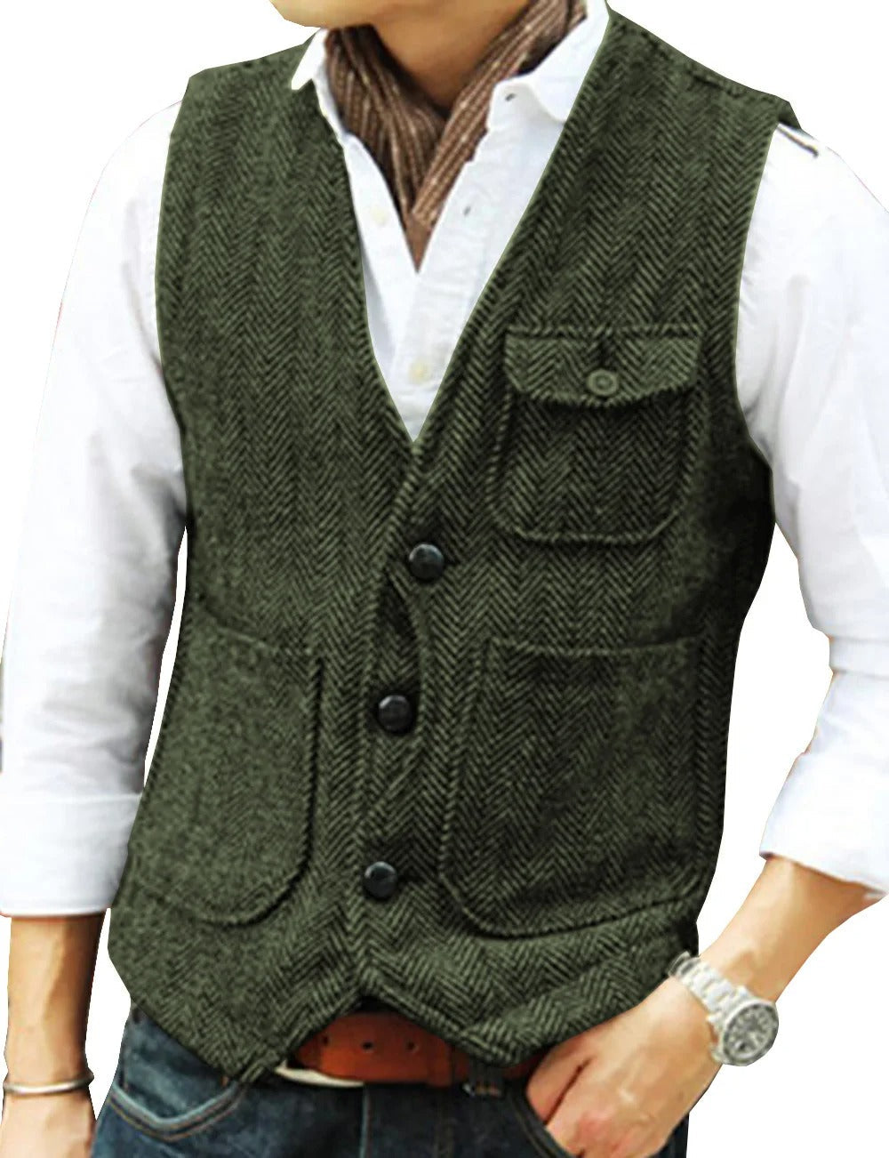 Lune London | Vintage Waistcoat Without Sleeves Made Of Tweed for Men