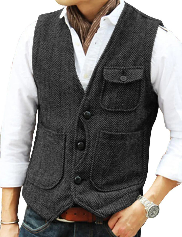 Lune London | Vintage Sleeveless Tweed Vest for Men
