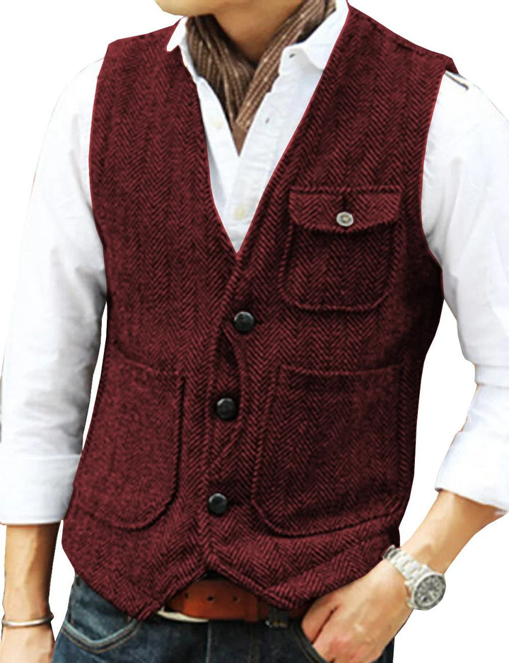 Lune London | Vintage Waistcoat Without Sleeves Made Of Tweed for Men