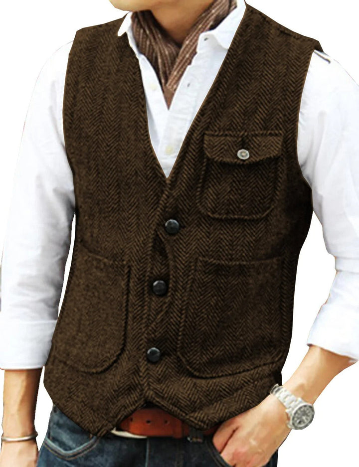 Lune London | Vintage Waistcoat Without Sleeves Made Of Tweed for Men