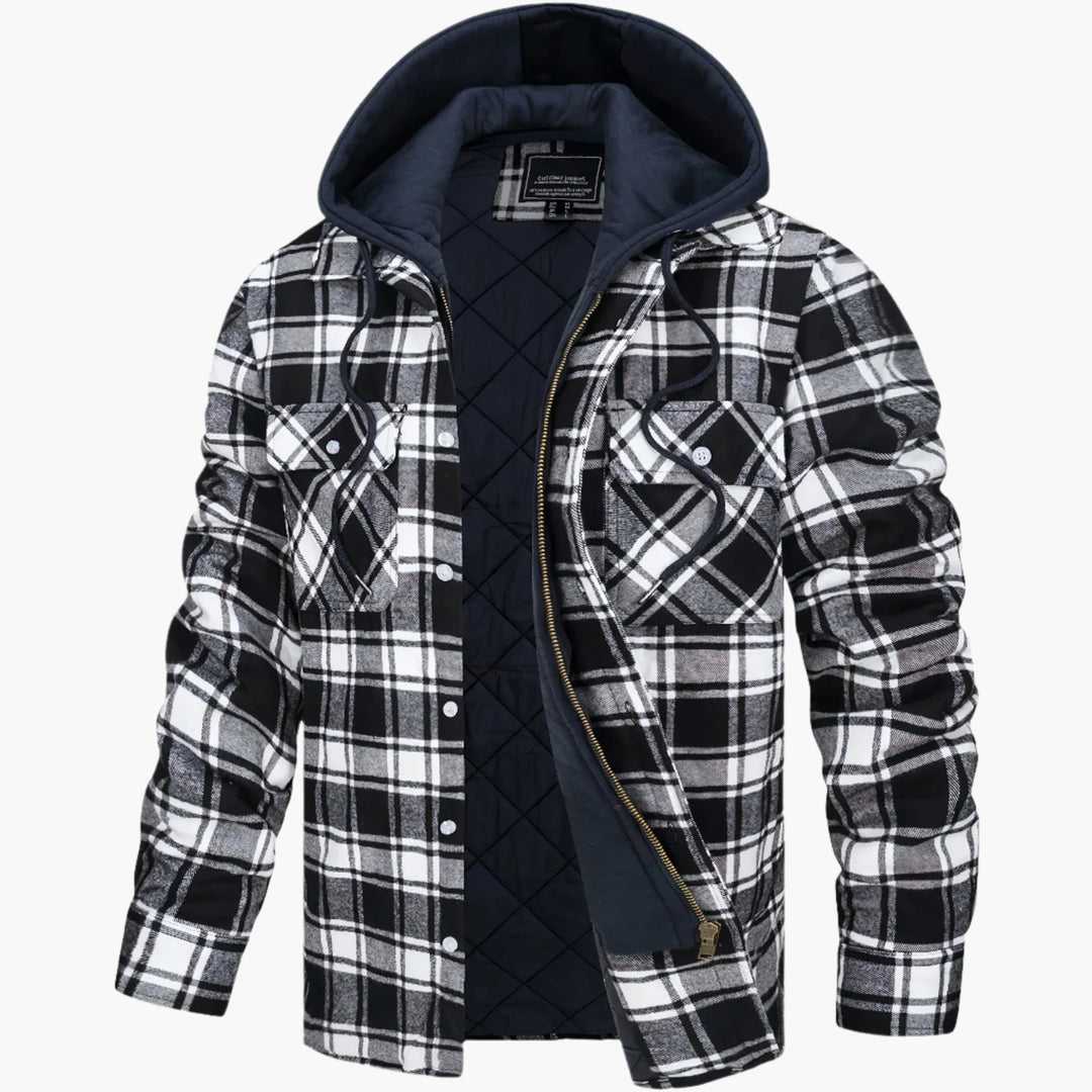 Lune London | Winter flannel hoodie jacket - Trendy, lined casual coat for autumn and winter