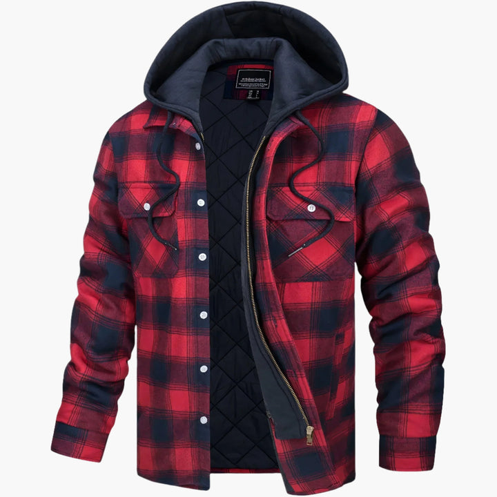 Lune London | Winter flannel hoodie jacket - Trendy, lined casual coat for autumn and winter