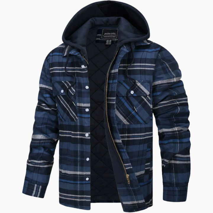 Lune London | Winter flannel hoodie jacket - Trendy, lined casual coat for autumn and winter