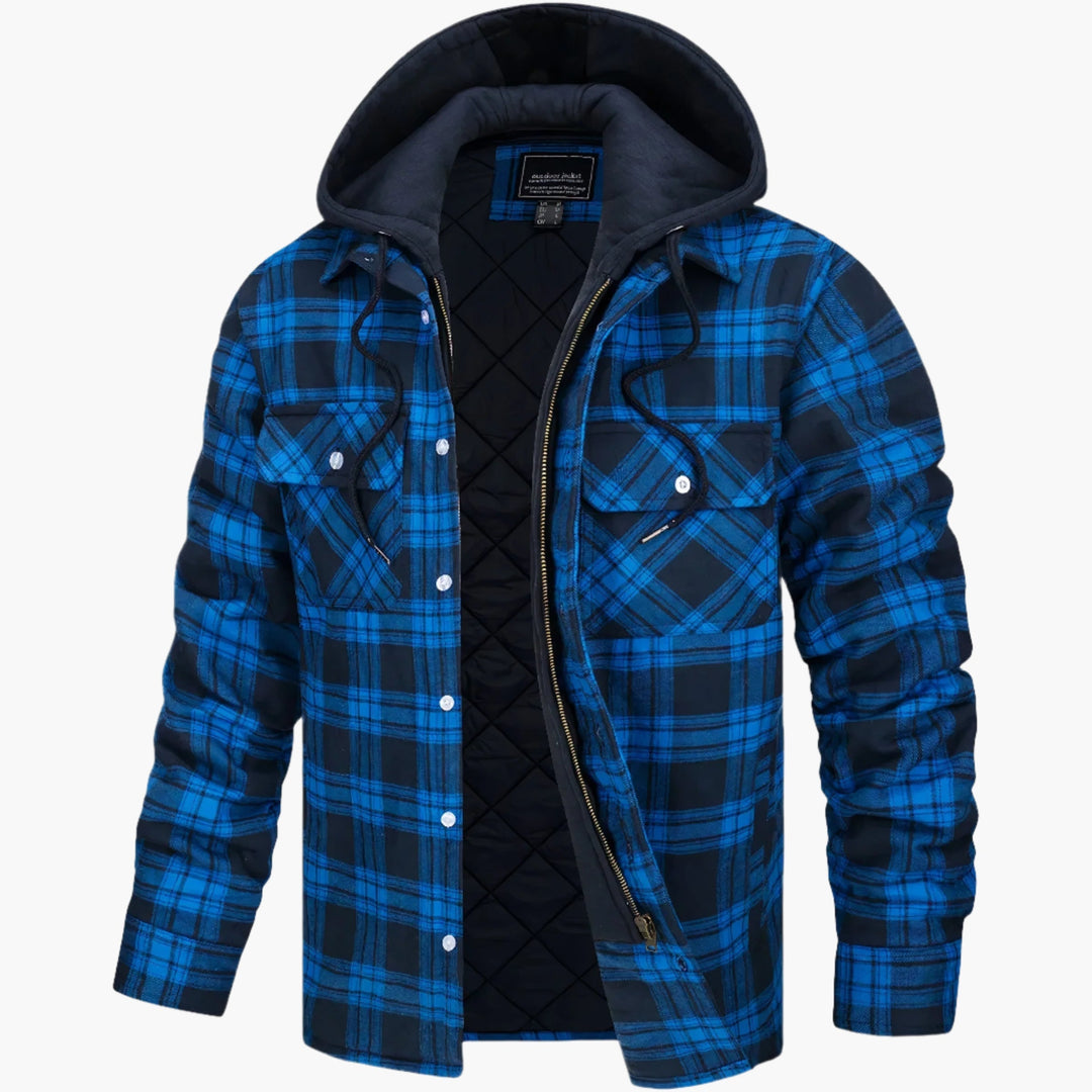 Lune London | Winter flannel hoodie jacket - Trendy, lined casual coat for autumn and winter