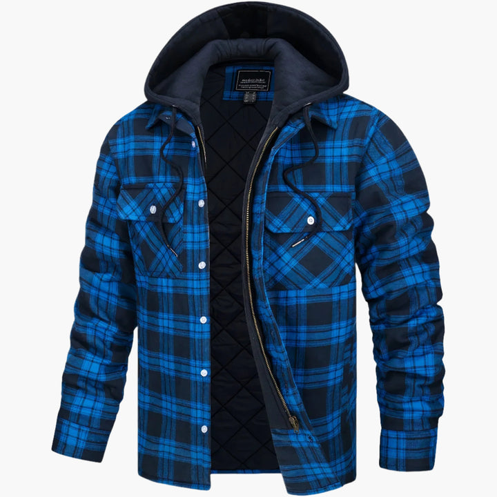 Lune London | Winter flannel hoodie jacket - Trendy, lined casual coat for autumn and winter