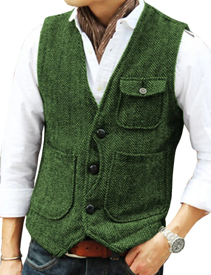 Lune London | Vintage Waistcoat Without Sleeves Made Of Tweed for Men