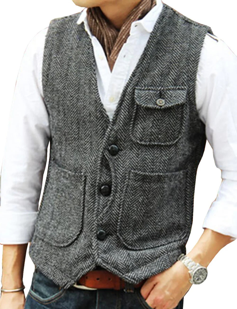 Lune London | Vintage Sleeveless Tweed Vest for Men