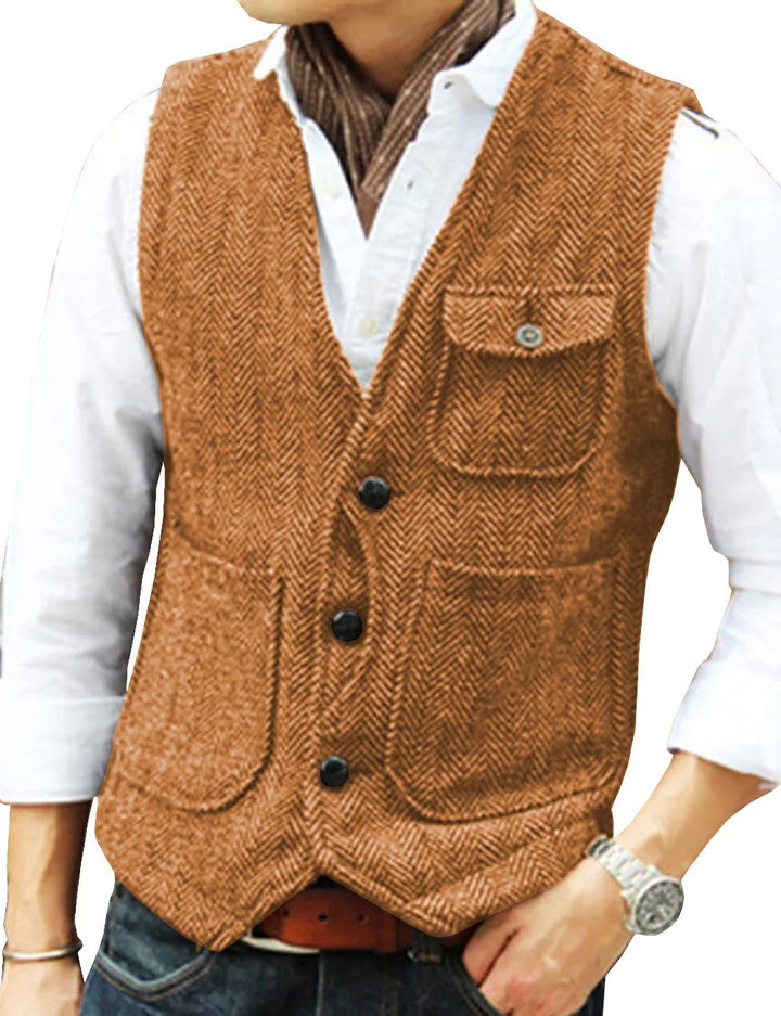 Lune London | Vintage Sleeveless Tweed Vest for Men