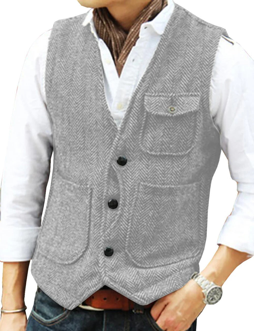Lune London | Vintage Waistcoat Without Sleeves Made Of Tweed for Men