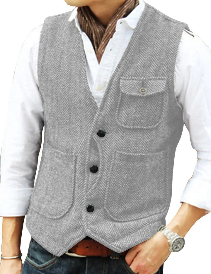 Lune London | Vintage Waistcoat Without Sleeves Made Of Tweed for Men