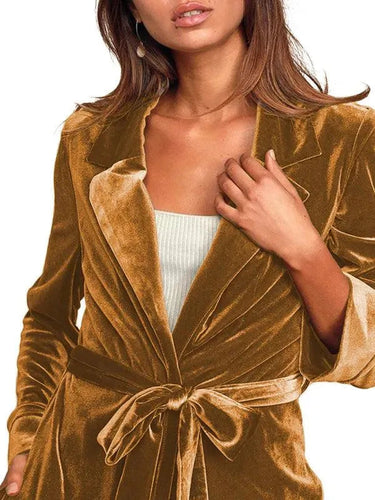 Amarae | Velvet Long Blazer Women's Coat