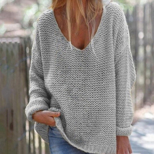 Amarae | Knit Sweater - Oversized Loose Fit - Soft V-Neck - Long Sleeves Warm Comfort