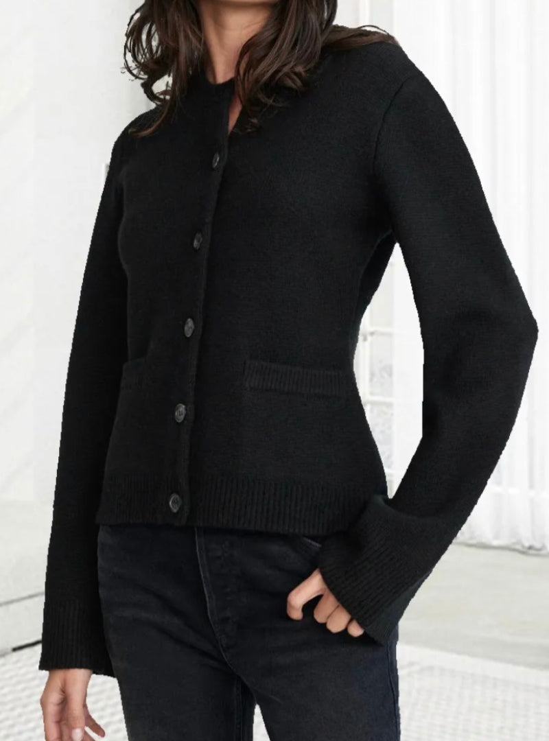 Lune London | Cardigan - Button Closure - Round Neck - Long Sleeves - Soft and Comfortable
