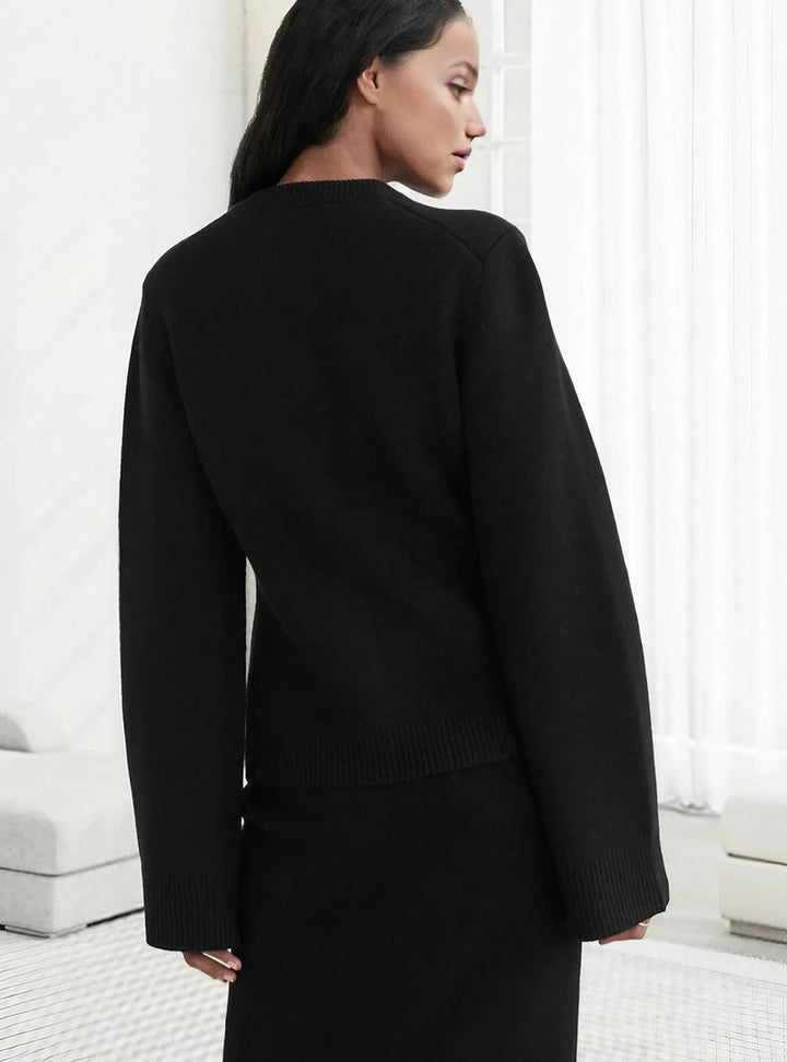 Lune London | Cardigan - Button Closure - Round Neck - Long Sleeves - Soft and Comfortable