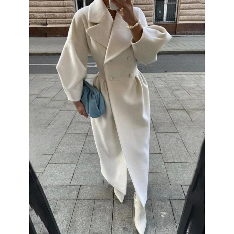 Amarae | Long coat - Double-breasted - Elegant cut - Notched collar - Tailored fit