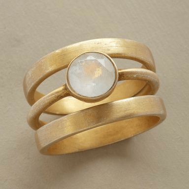 Amarae | Gold & Intarsia Moonstone Ring