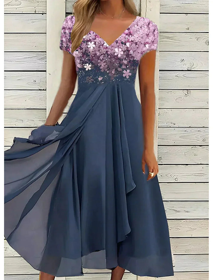 Lune London | Elegant Midi Dress with Floral Lace